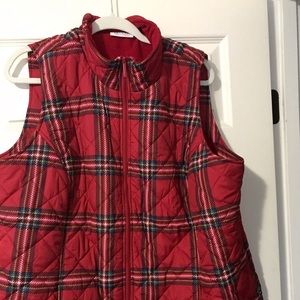 Women’s red plaid vest